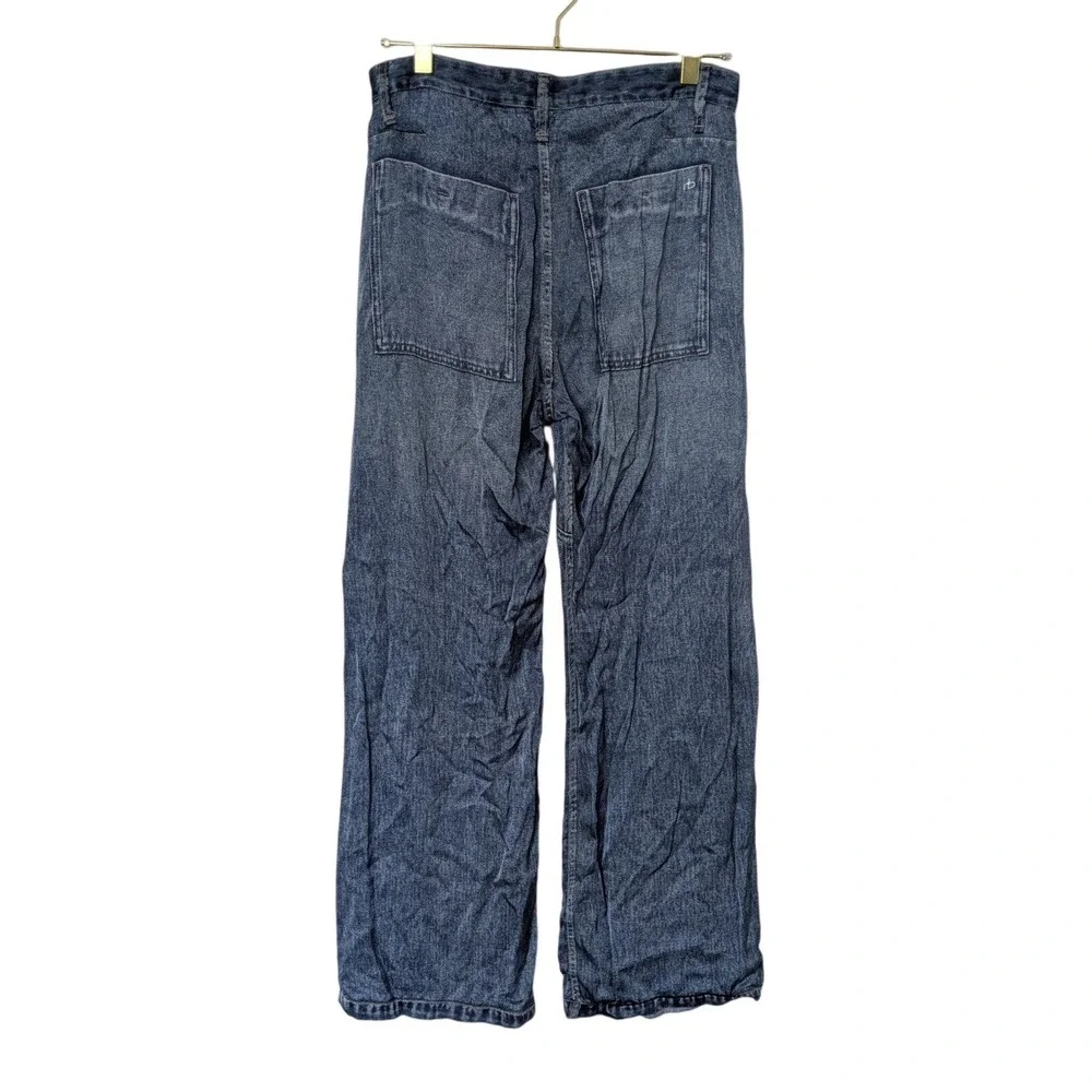 Rag & Bone Miramar Satin Logan Carpenter Pants Women's 26 Blue Avalon Hemmed - Picture 5 of 11